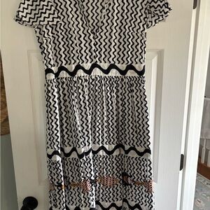 Oliphant Black and White Zigzag Kids Dress